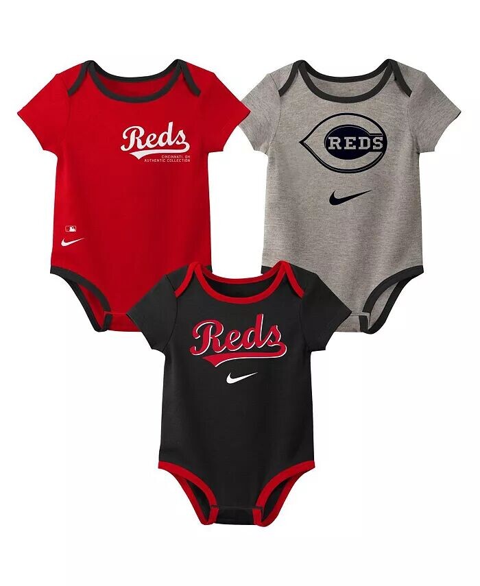 

Набор из трех боди Cincinnati Reds для новорожденных мальчиков и девочек Nike, красный