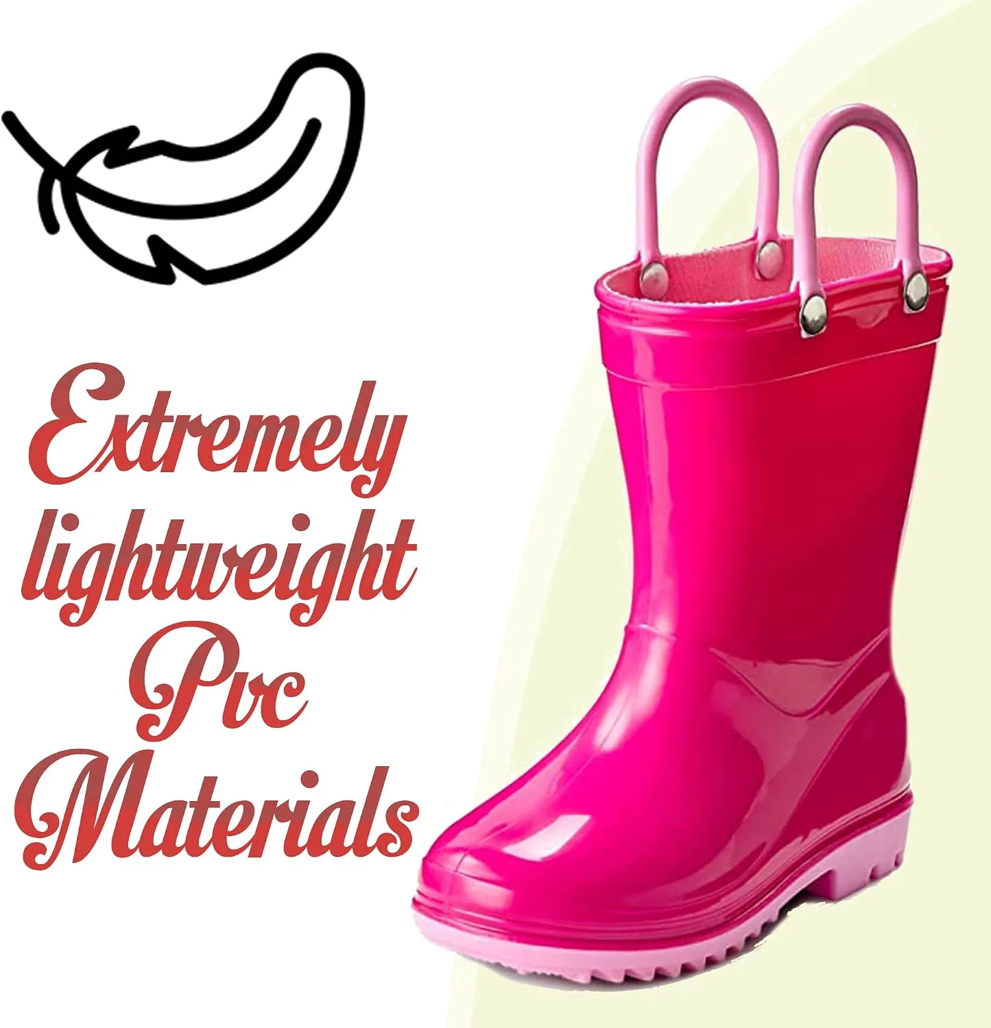 Детские сапоги дождевые легкие водонепроницаемые Puddle Play, Fuchsia And Light Pink — фото 4