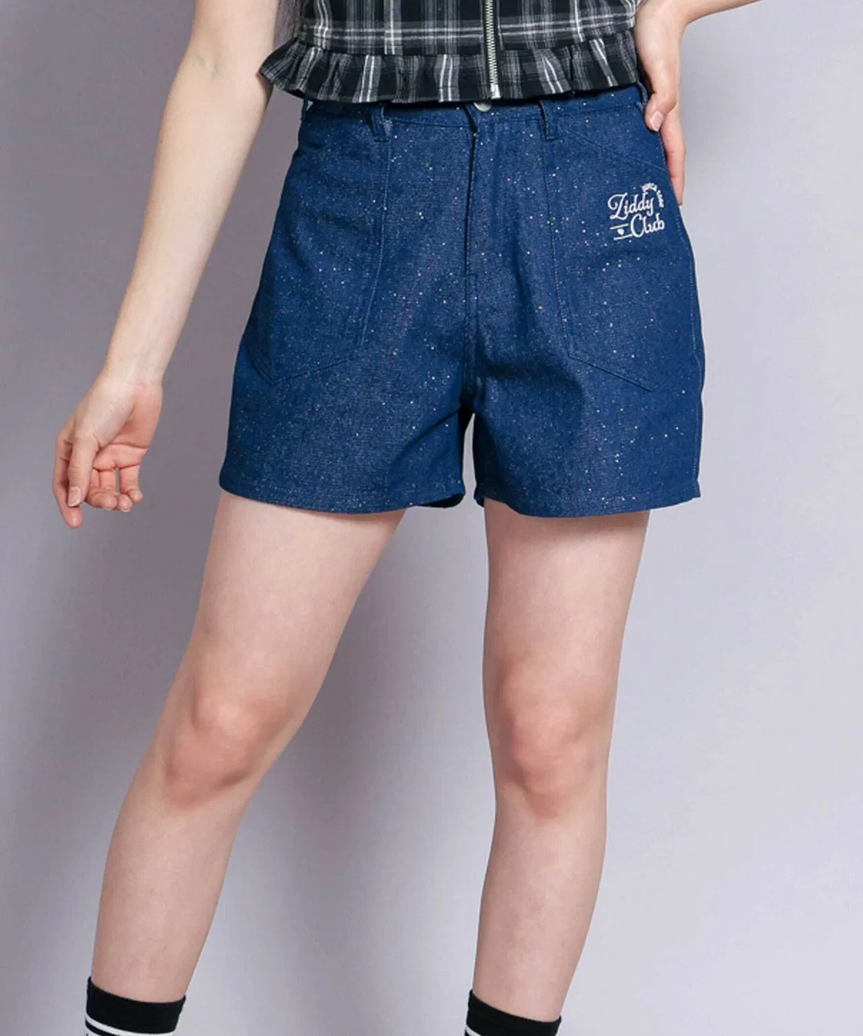 Детские джинсовые шорты с блестками ZIDDY, Navy