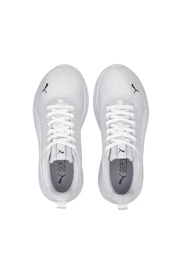 Детские кроссовки для девочек шнурующиеся Anzarun Lite Jr Puma, Puma White - Puma White — фото 4