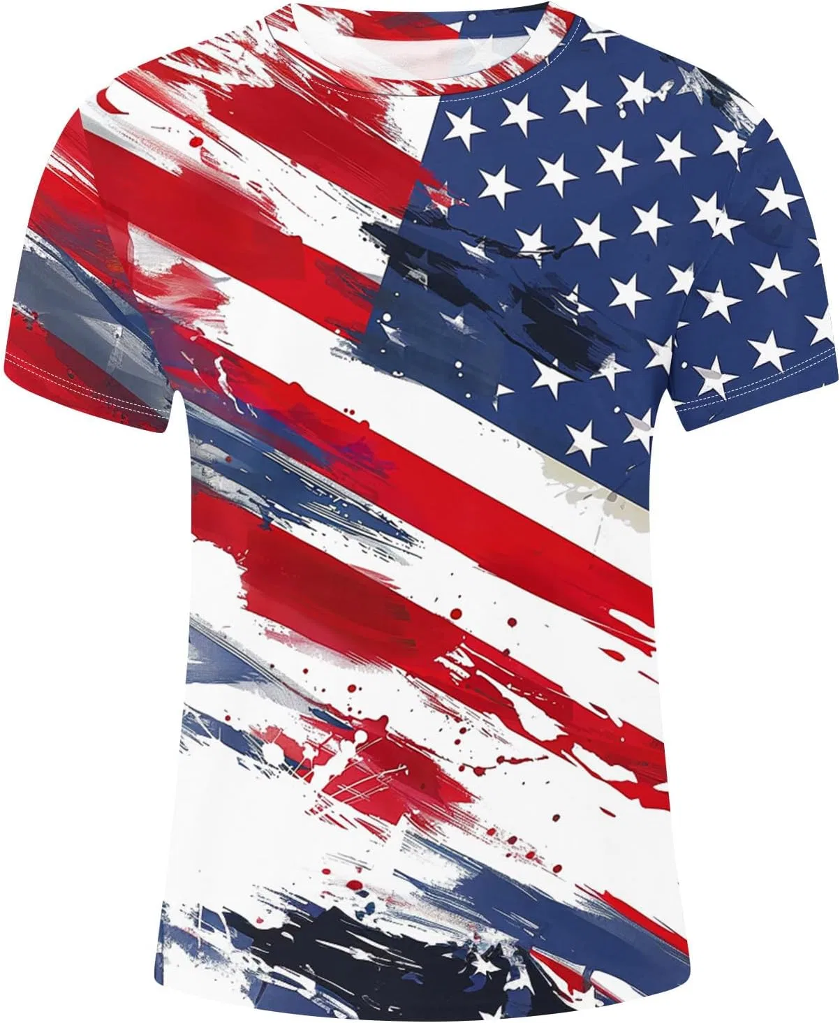 Мужская футболка с американским флагом, Short Sleeve, Multicolor — фото 4