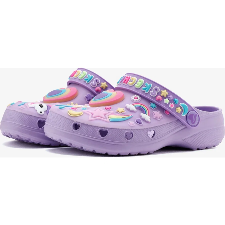 Сандалии с принтом Heart Charmer Miss Girly Skechers, Фиолетовый — фото 4