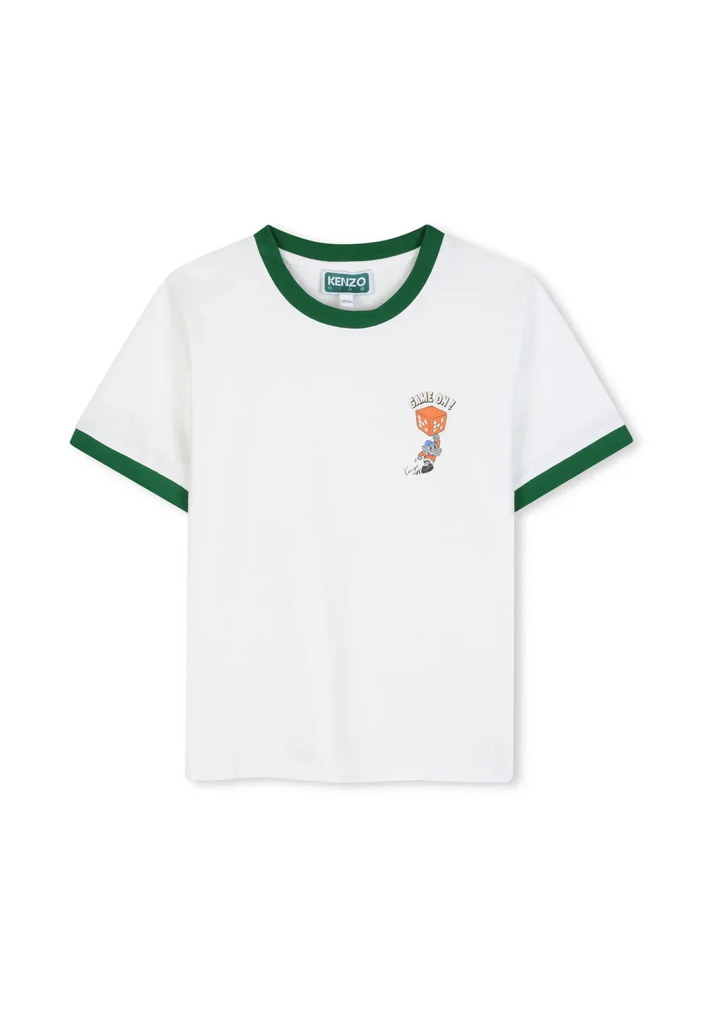 Футболка с принтом "manches courtes" - футболка с принтом Kenzo Kids, Offwhite