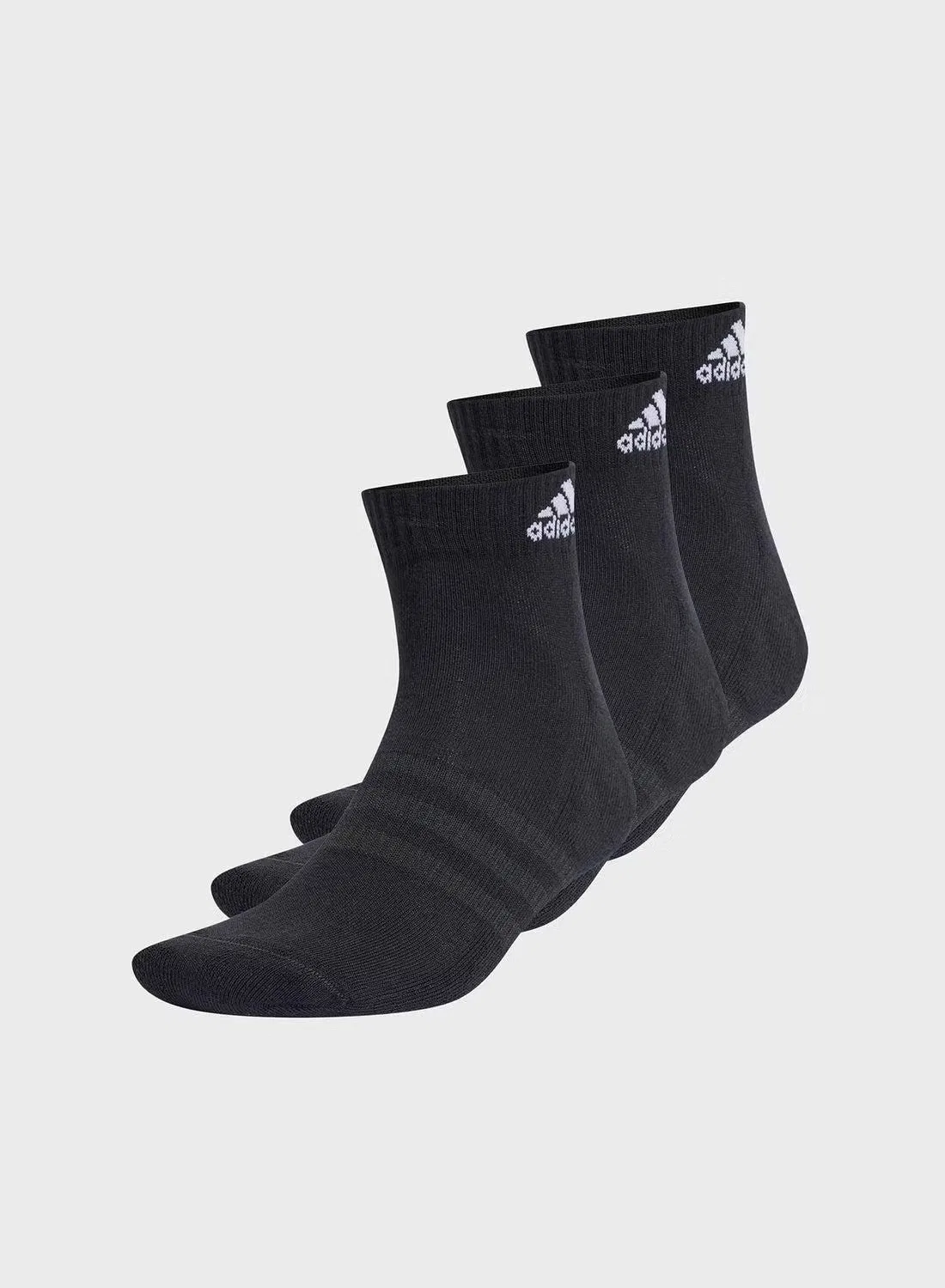 Носки спортивные с логотипом, комплект 3 пары Adidas, черный