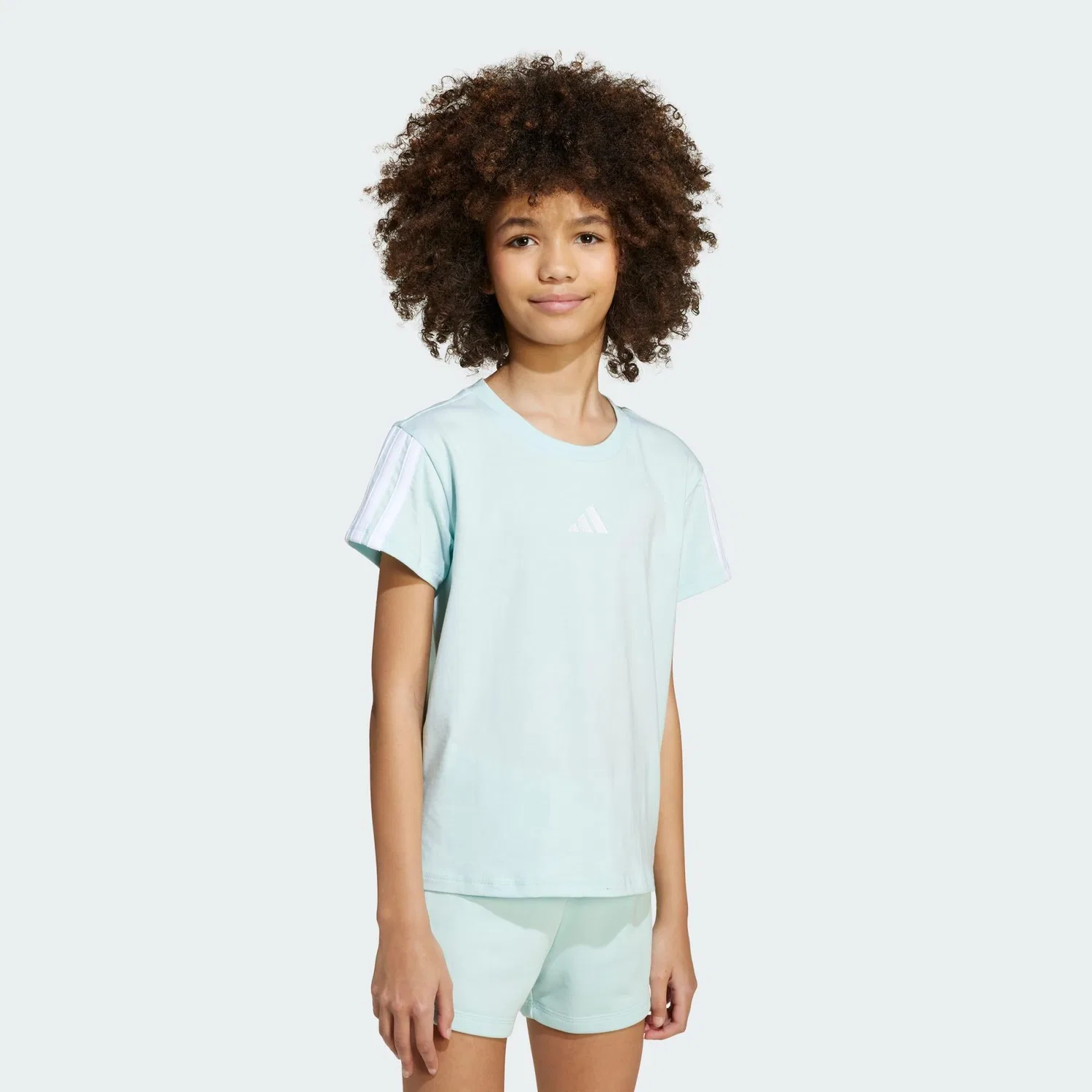 Детская футболка с круглым вырезом Essentials Kids Adidas, Aquamaringrun Weiss Blau