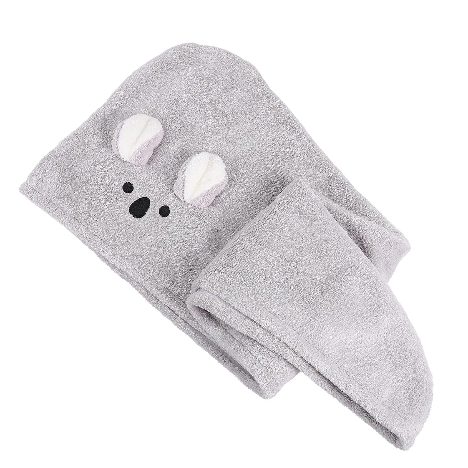 Шапочка для душа с ушками кролика Beavorty, 1 шт., 67x25x1.5 см, Grey