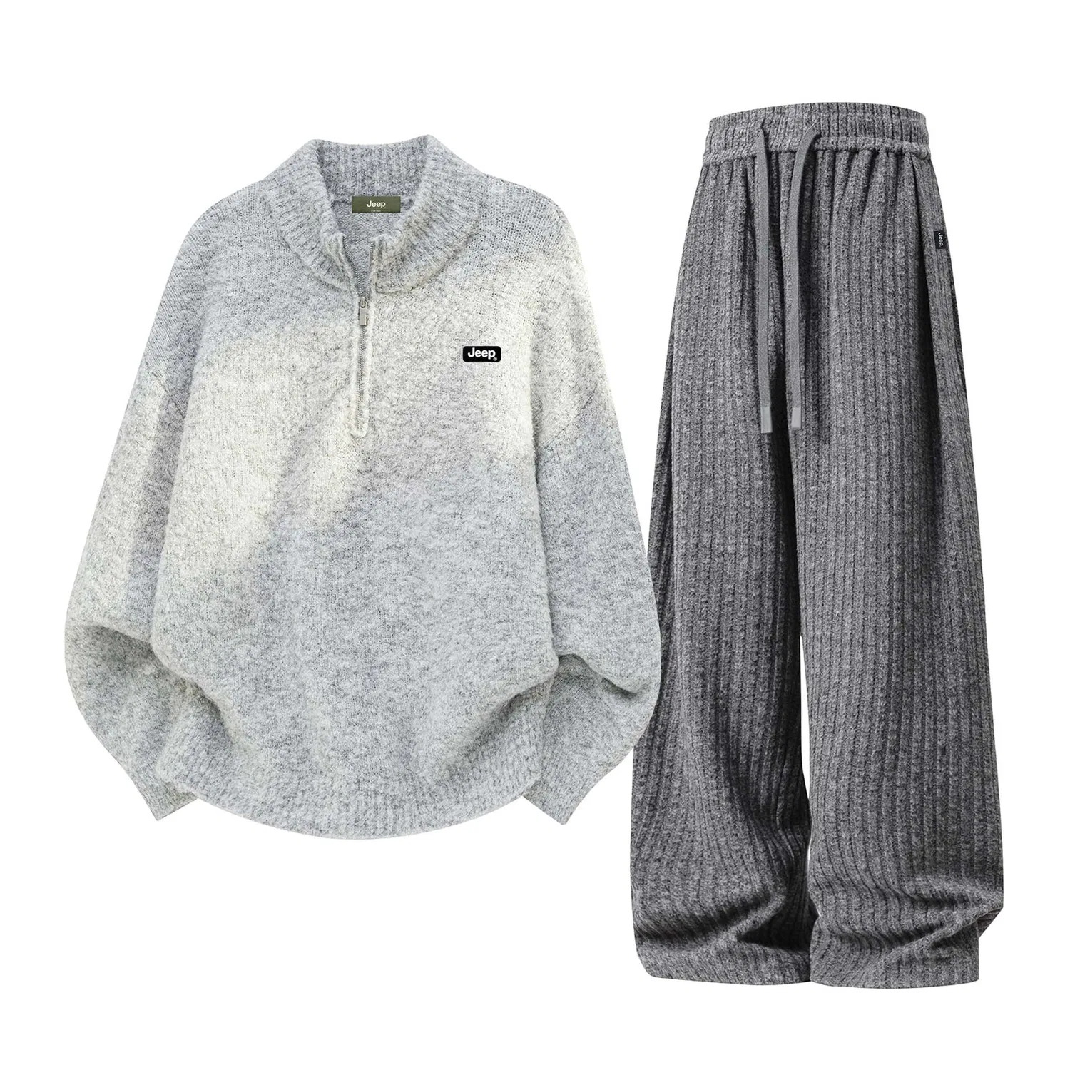 Детский комплект из свитшота и брюк с воротником-стойкой Jeep, Heather Grey/Dark Grey