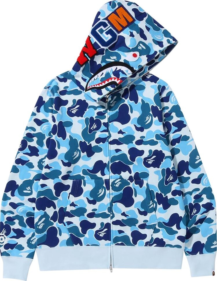 

Худи BAPE Big ABC Camo Shark Full Zip Hoodie 'Blue', синий