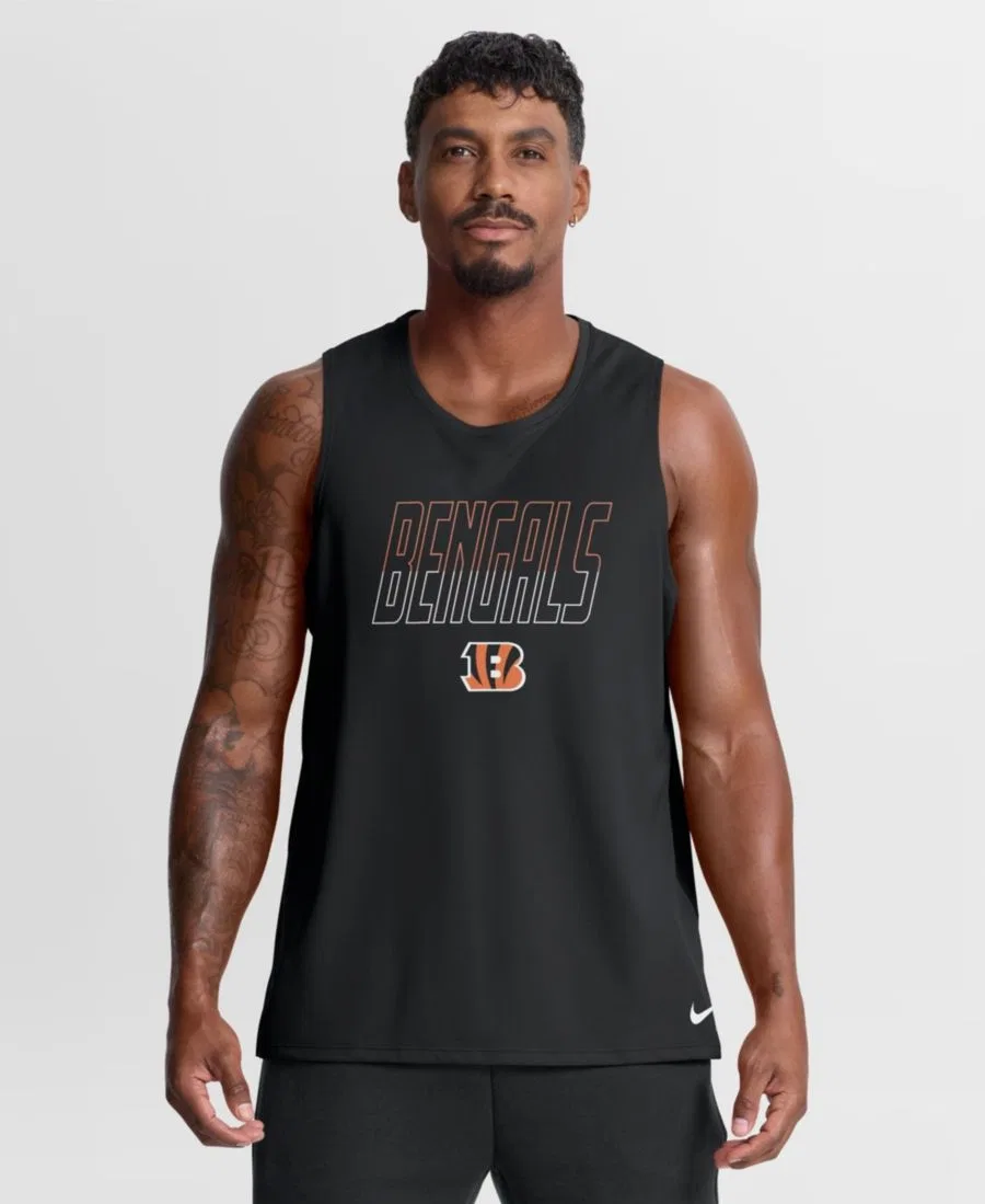 Мужская майка без рукавов с круглым вырезом Cincinnati Bengals Kickoff Miler Nike, Black