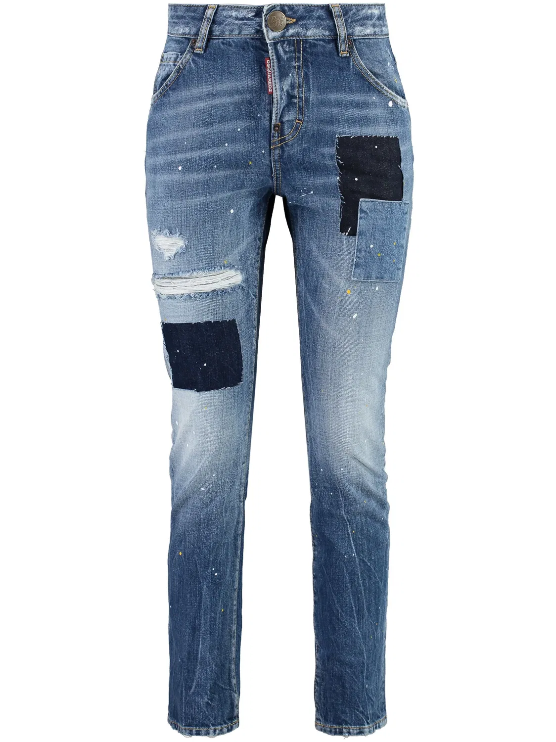 Укороченные джинсы в стиле Кул Герл DSQUARED2, синий
