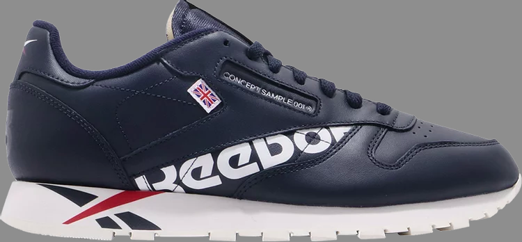 Кроссовки classic leather mu 'navy' Reebok, синий - фото