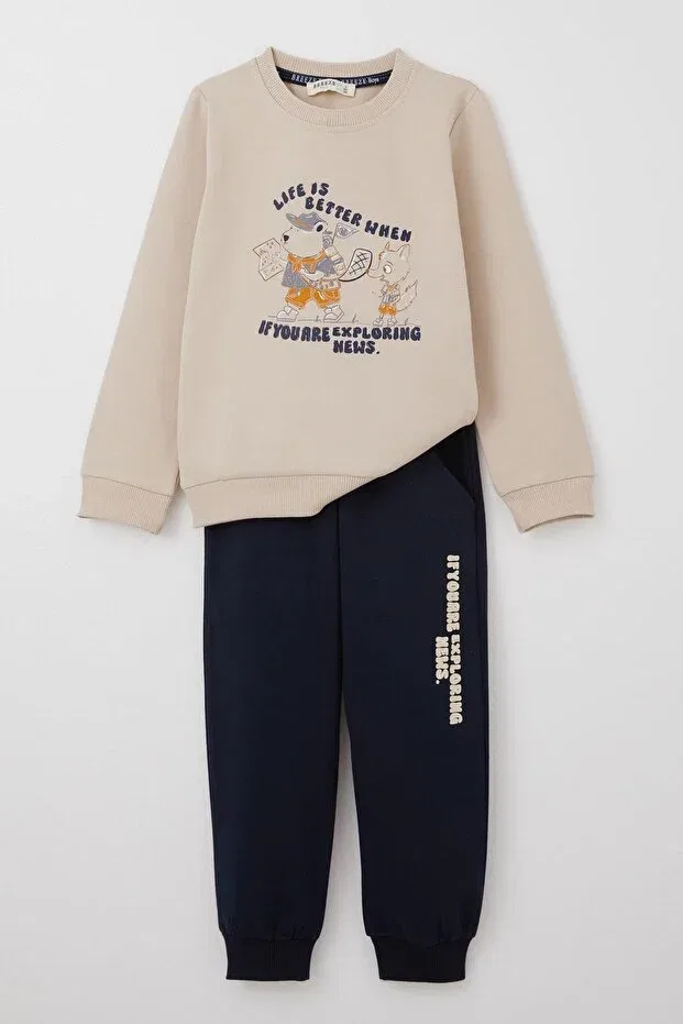 Детский спортивный комплект для мальчиков с принтом Scout Animals Breeze, Beige