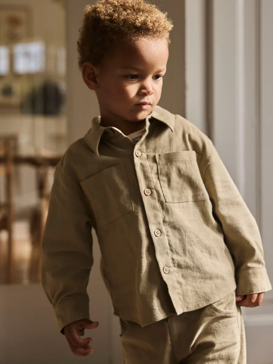 Рубашка на пуговицах Lil'Atelier Comfort fit, темно-бежевый — фото 3