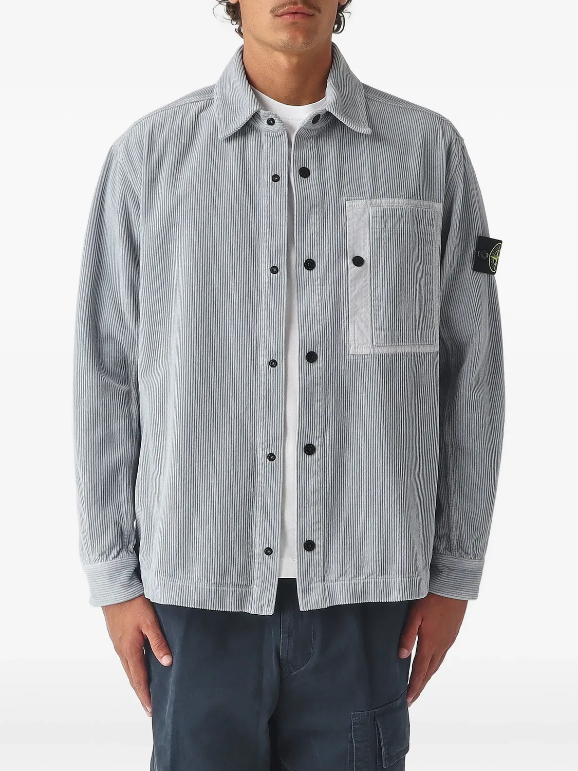 Stone Island Рубашечная куртка из вельвета - серый