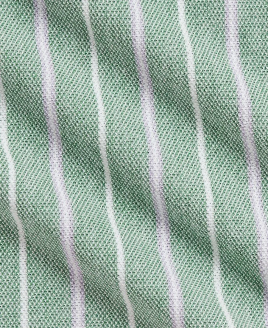 Платье-рубашка из хлопка с полоской и шортами-панталонами, модель Striped Knit Oxford Shirtdress Polo Ralph Lauren, Forest Lavender — фото 4