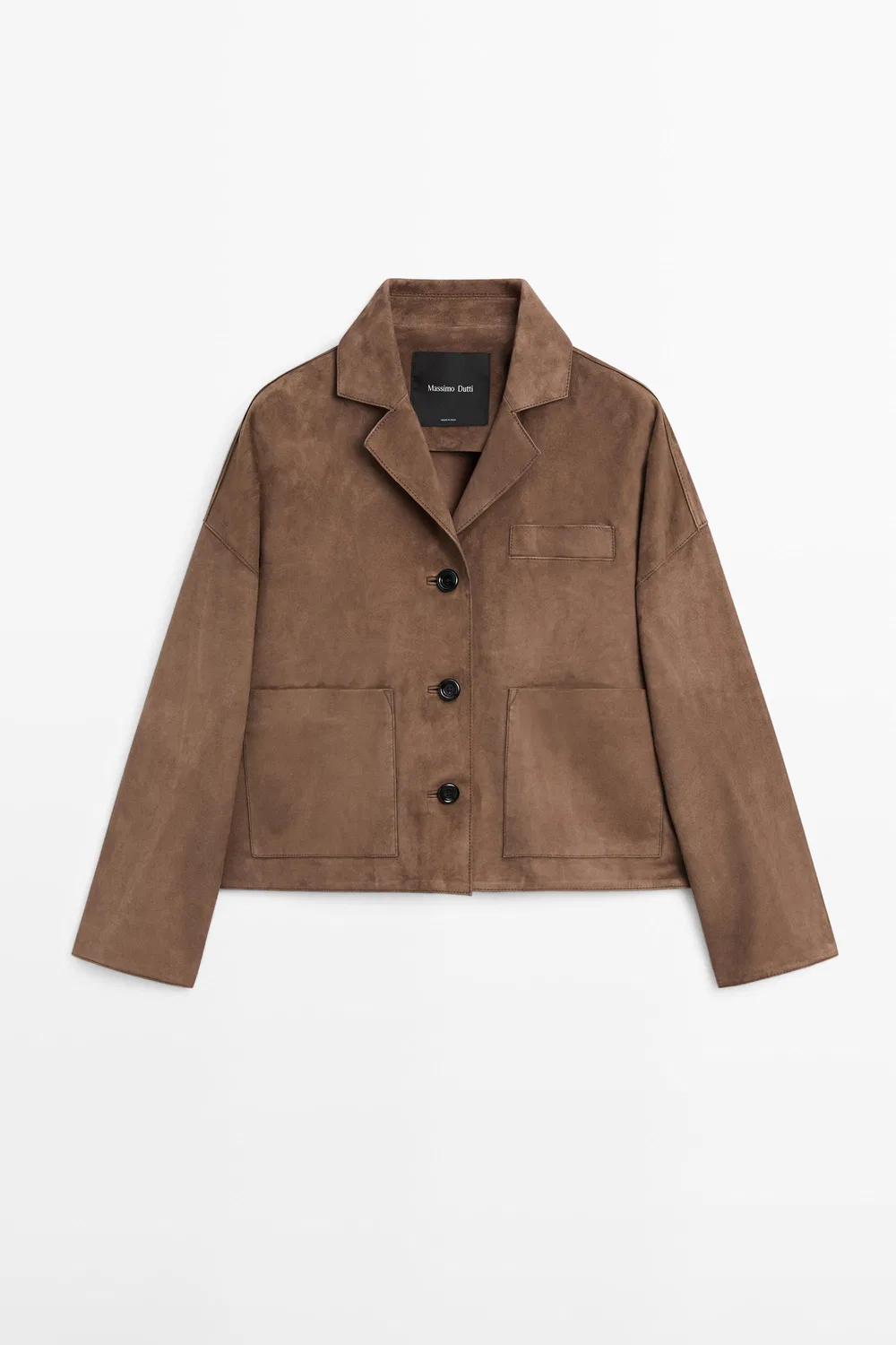 Куртка Massimo Dutti, замшевая, коричневый — фото 2