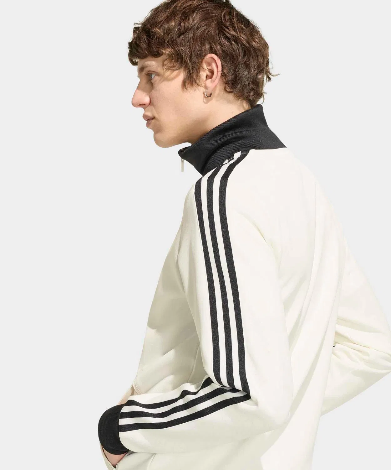 Мужская/Женская куртка-трактор с длинным рукавом модель Classic Track Top Adidas, White — фото 4