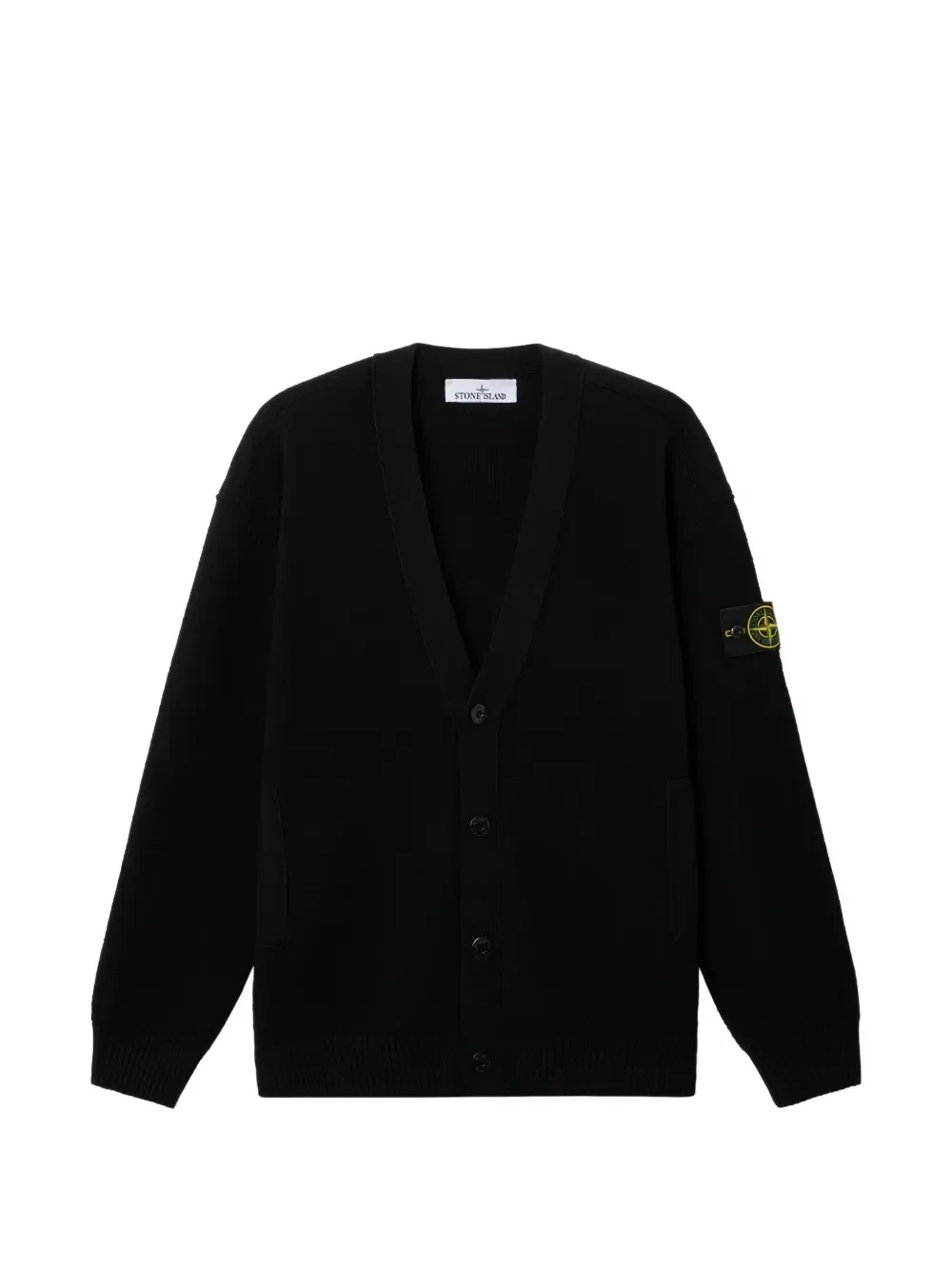 Кардиган на пуговицах с логотипом-нашивкой Stone Island, черный
