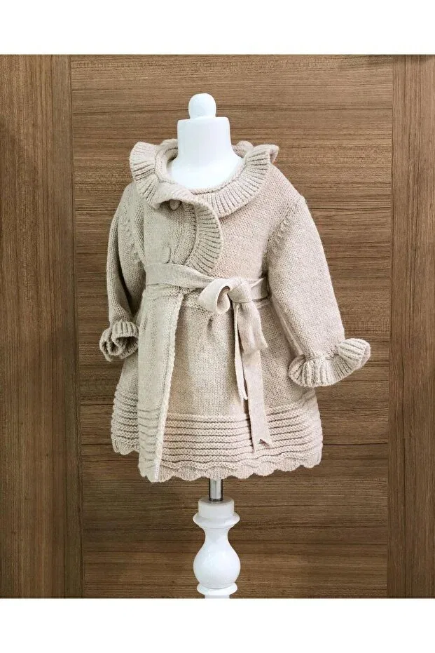 Детский кардиган для девочек с шалевым воротником Nipperland, Beige