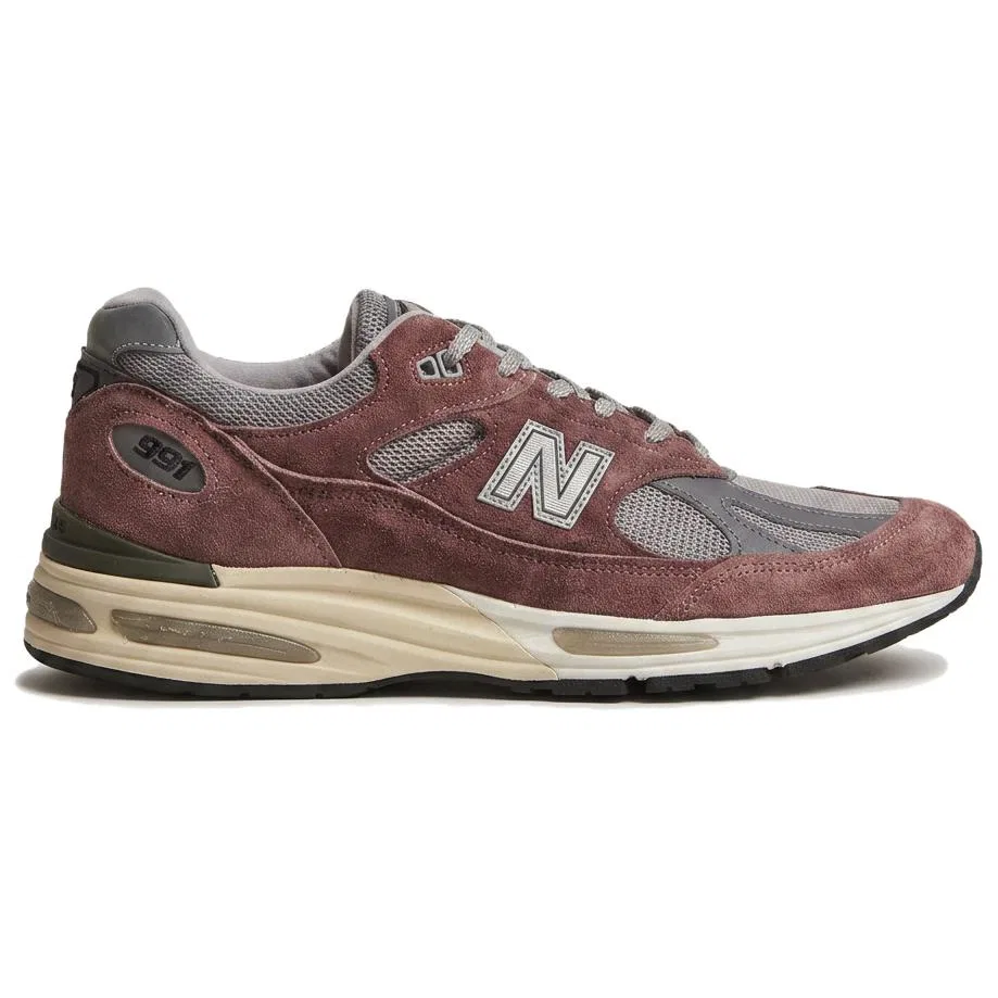 Детские кроссовки для бега с амортизацией NB 991 V2 New Balance, Red Brown — фото 3