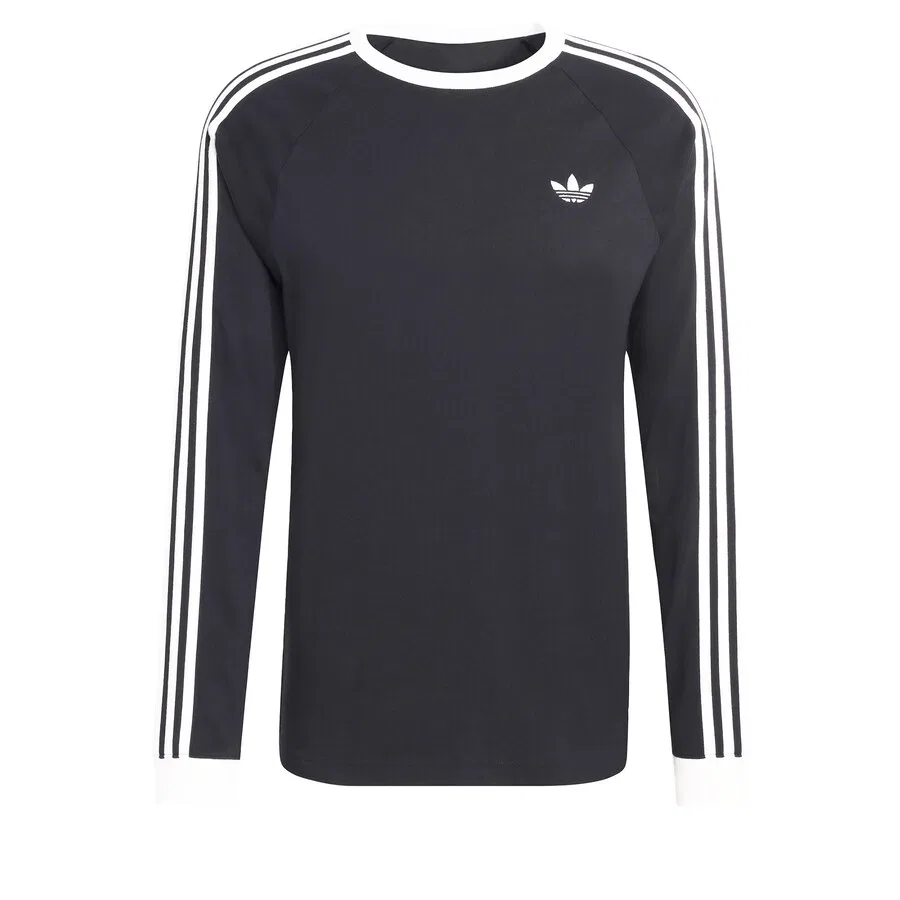 Футболка ADIDAS ORIGINALS '3-STRIPES LONGSLEEVE' черного цвета