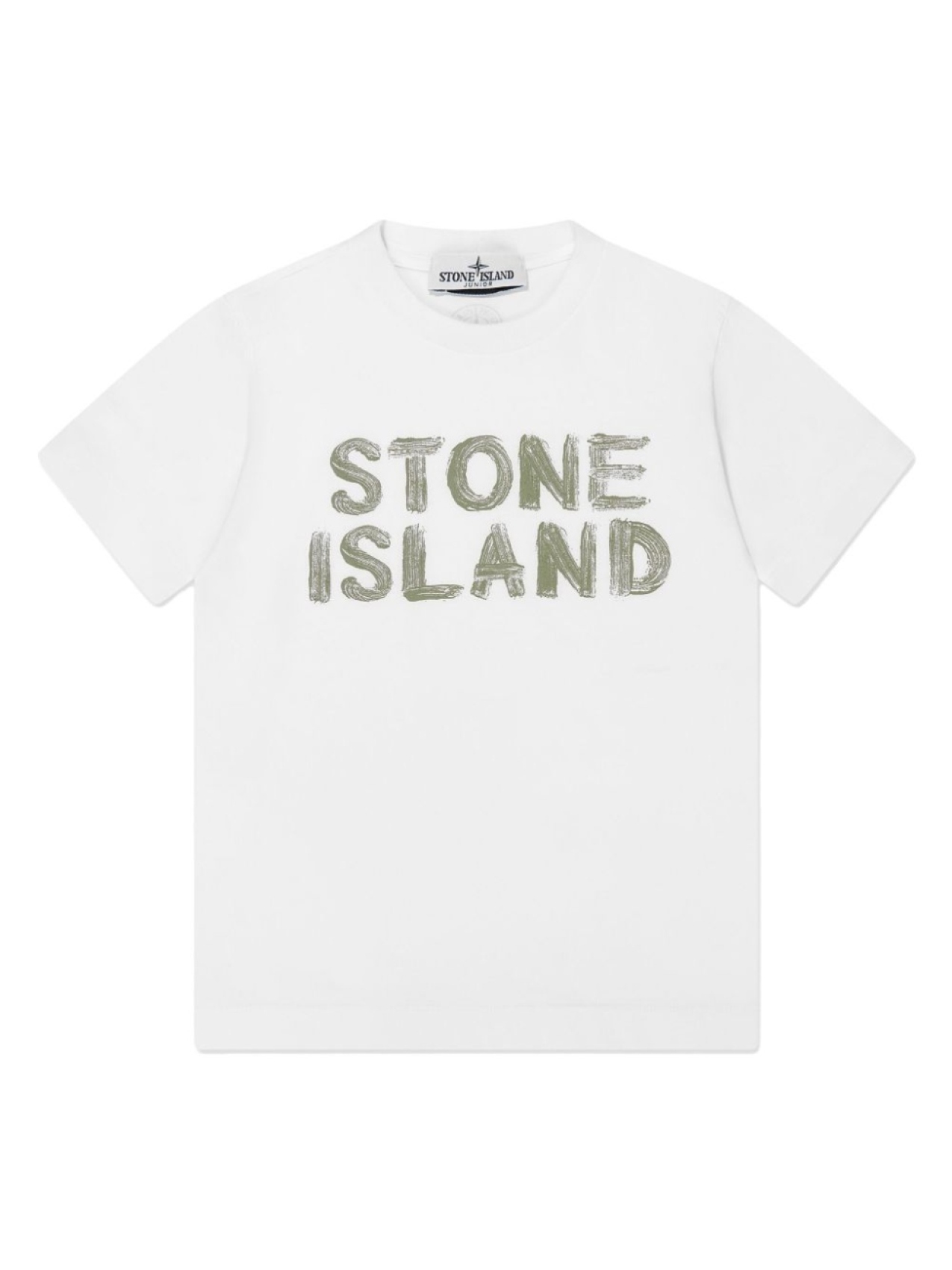 

Stone Island Junior футболка с логотипом, белый