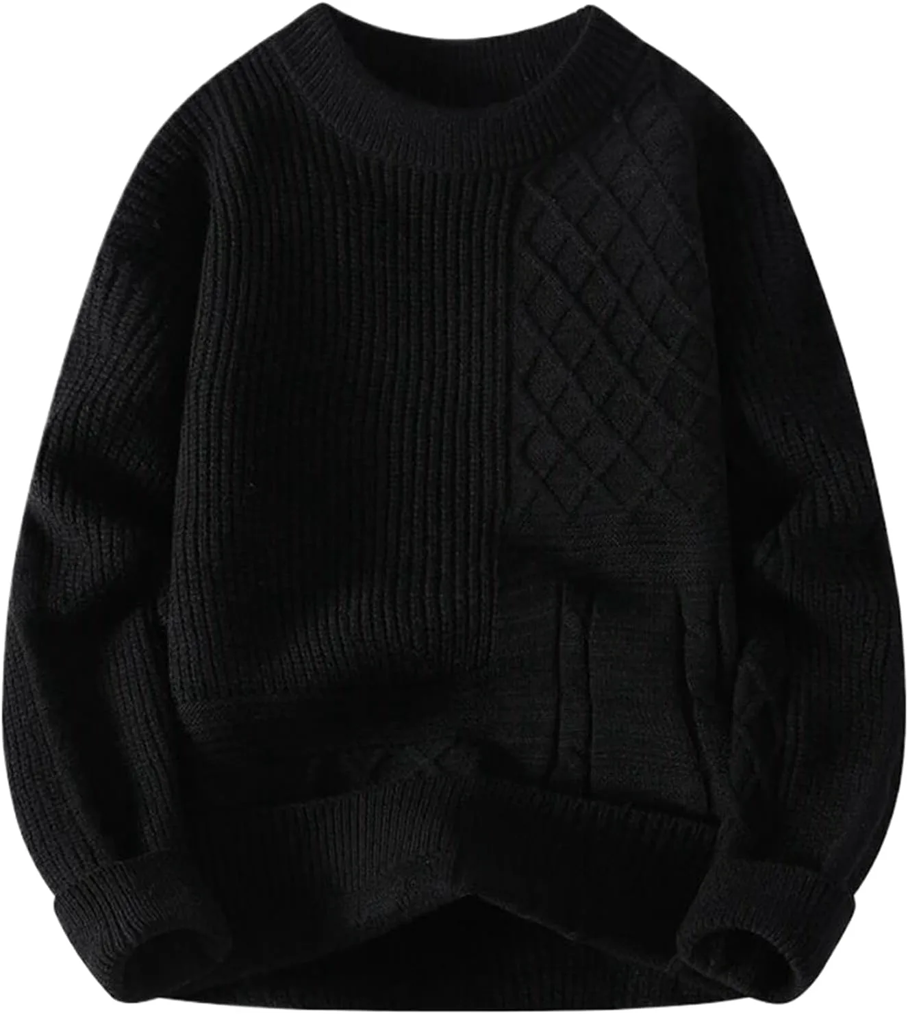 

Свитер O-Neck мужской вязаный, однотонный, теплый WHSZEDZB