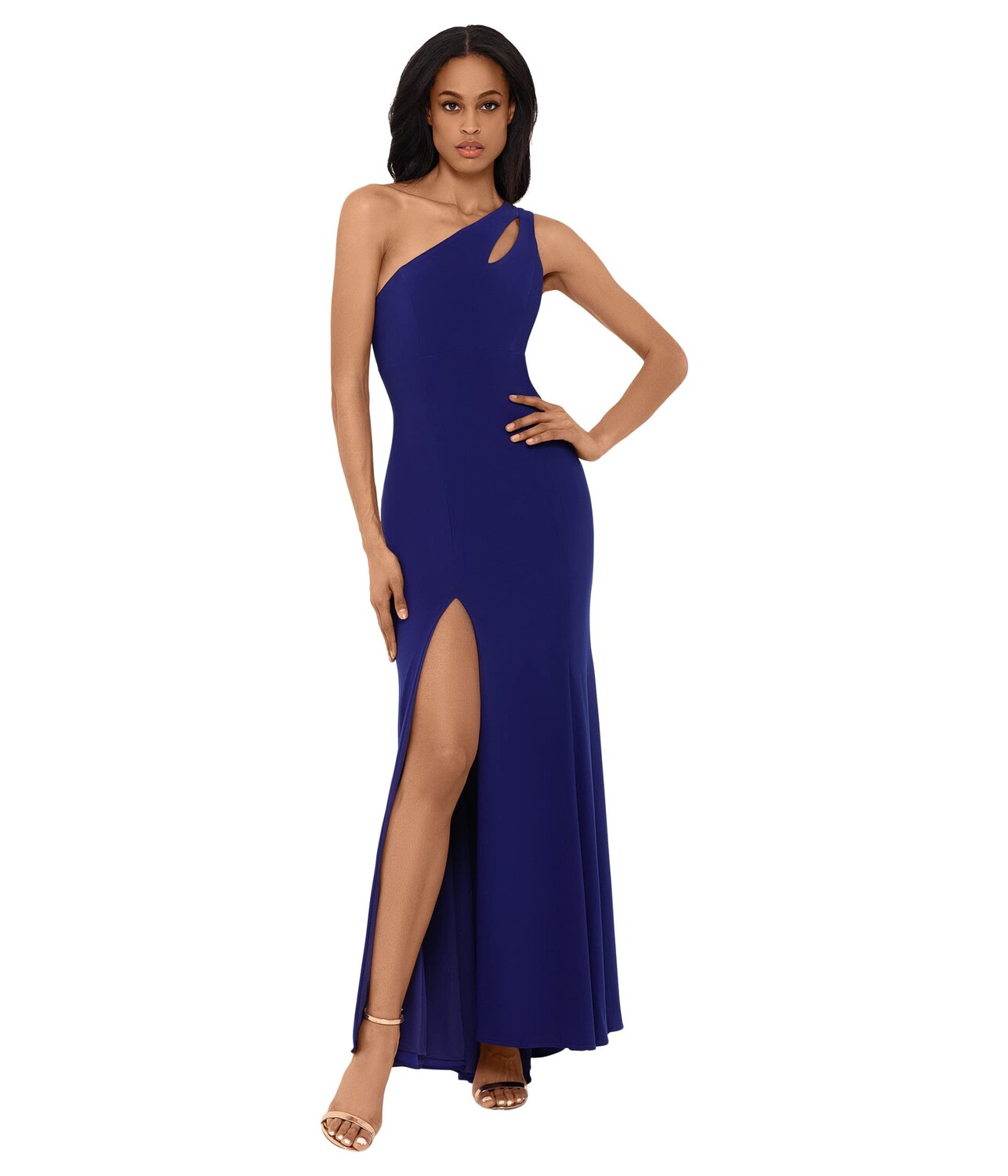 

Платье XSCAPE, One-Shoulder Cutout Ity with Front Slit