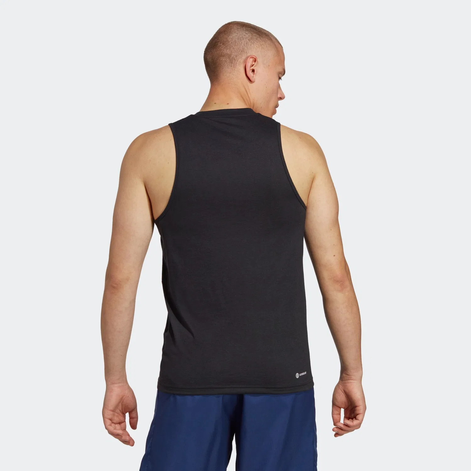 Мужской безрукавный тренировочный топ AEROREADY Adidas Performance, Black/White — фото 3