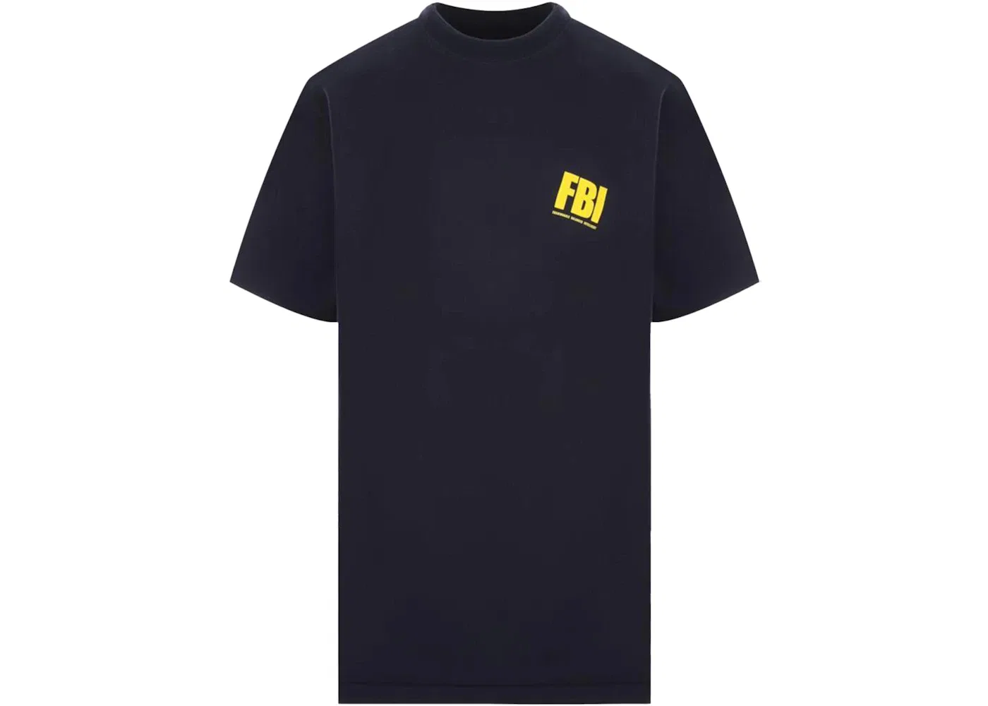 Мужская футболка с принтом Balenciaga FBI Print Year Of The Tiger Reversible, Dark Blue/Black/Yellow — фото 2