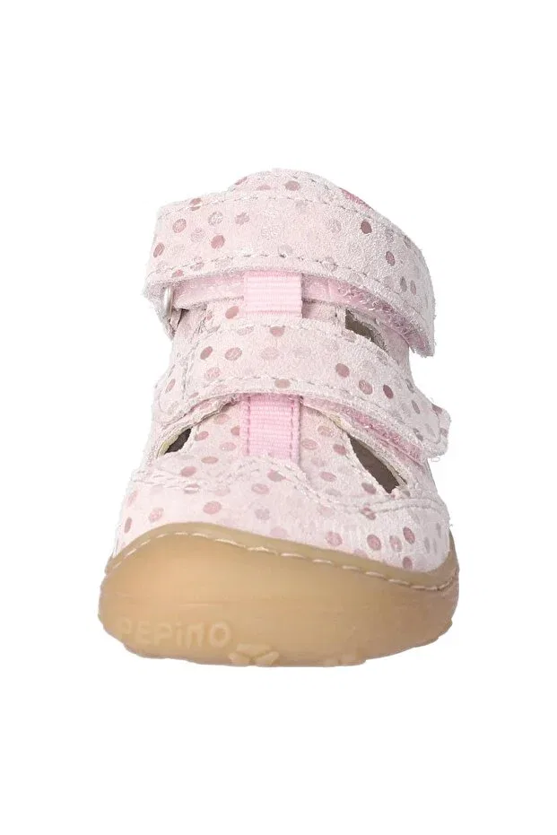 Детские туфли для девочек с перфорацией Pepino ebi medium width girls' perforated velcro shoes 1201102 Ricosta, Pink Leather — фото 3