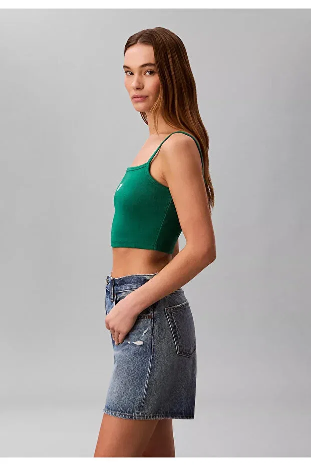 Женская футболка-кроп с принтом Calvin Klein, Green — фото 4
