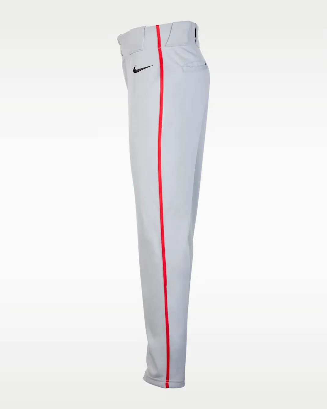 Детские бейсбольные штаны с кантом Nike Vapor Select 2, Wolf Grey/University Red/Black — фото 3