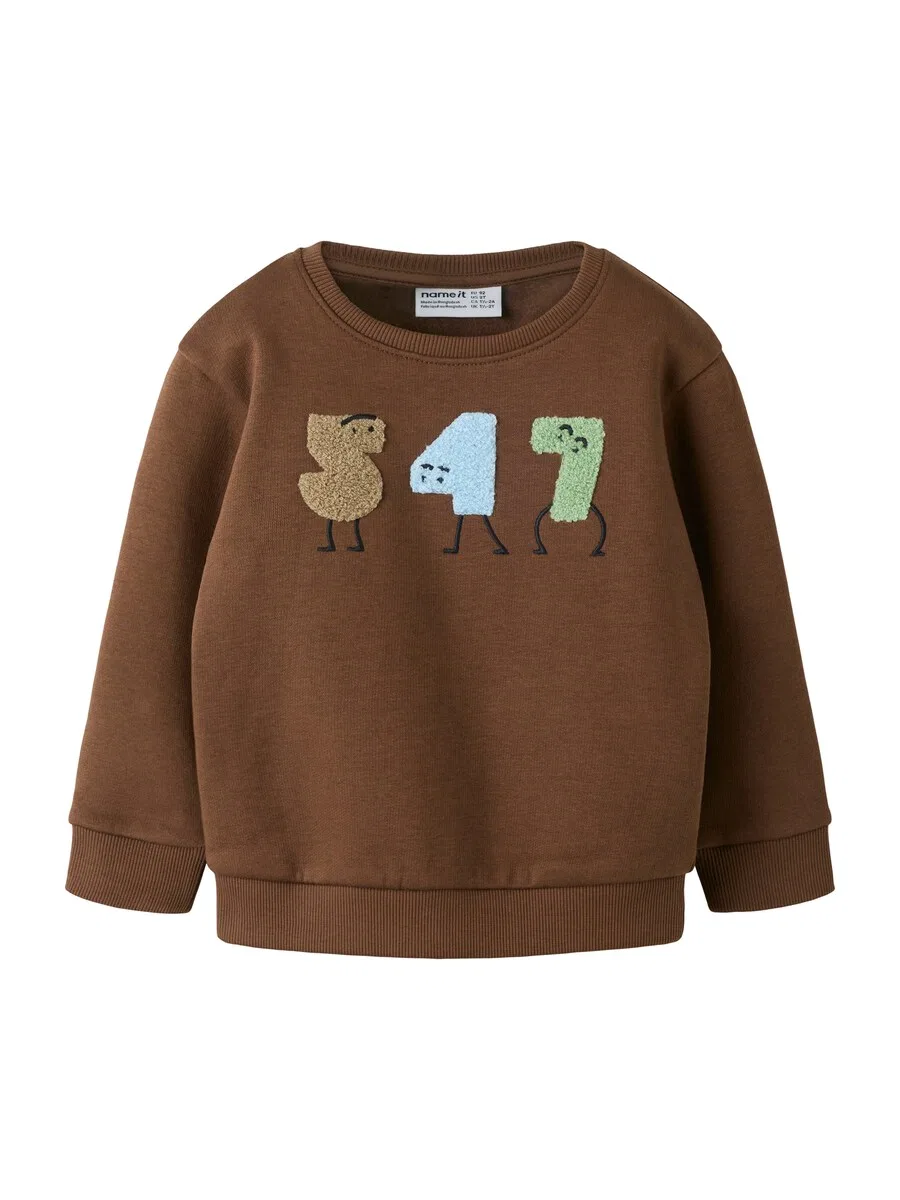 Толстовка NAME IT с надписью 'NMMOLAV' коричневого цвета