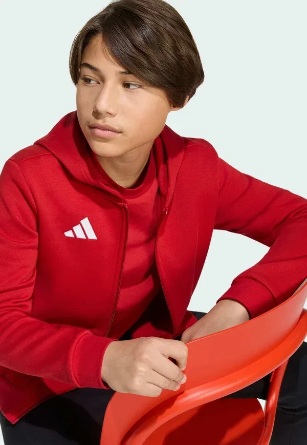 Детская толстовка на молнии Entrada26 унисекс - свитшот на молнии Adidas Performance, белый/красный — фото 4