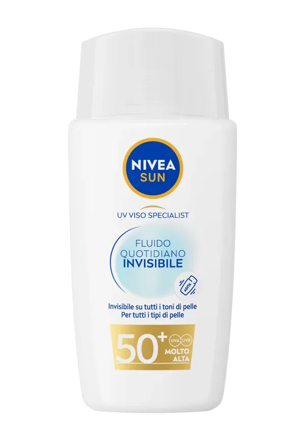 Солнцезащитный флюид SPF 50+ Fluido quotidiano invisibile solare spf 50+ 40 мл Nivea, transparent, 40 мл, прозрачный — фото 2