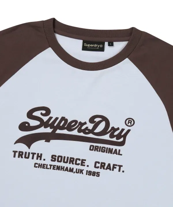 Футболка с принтом, реглан, Superdry, голубой — фото 3