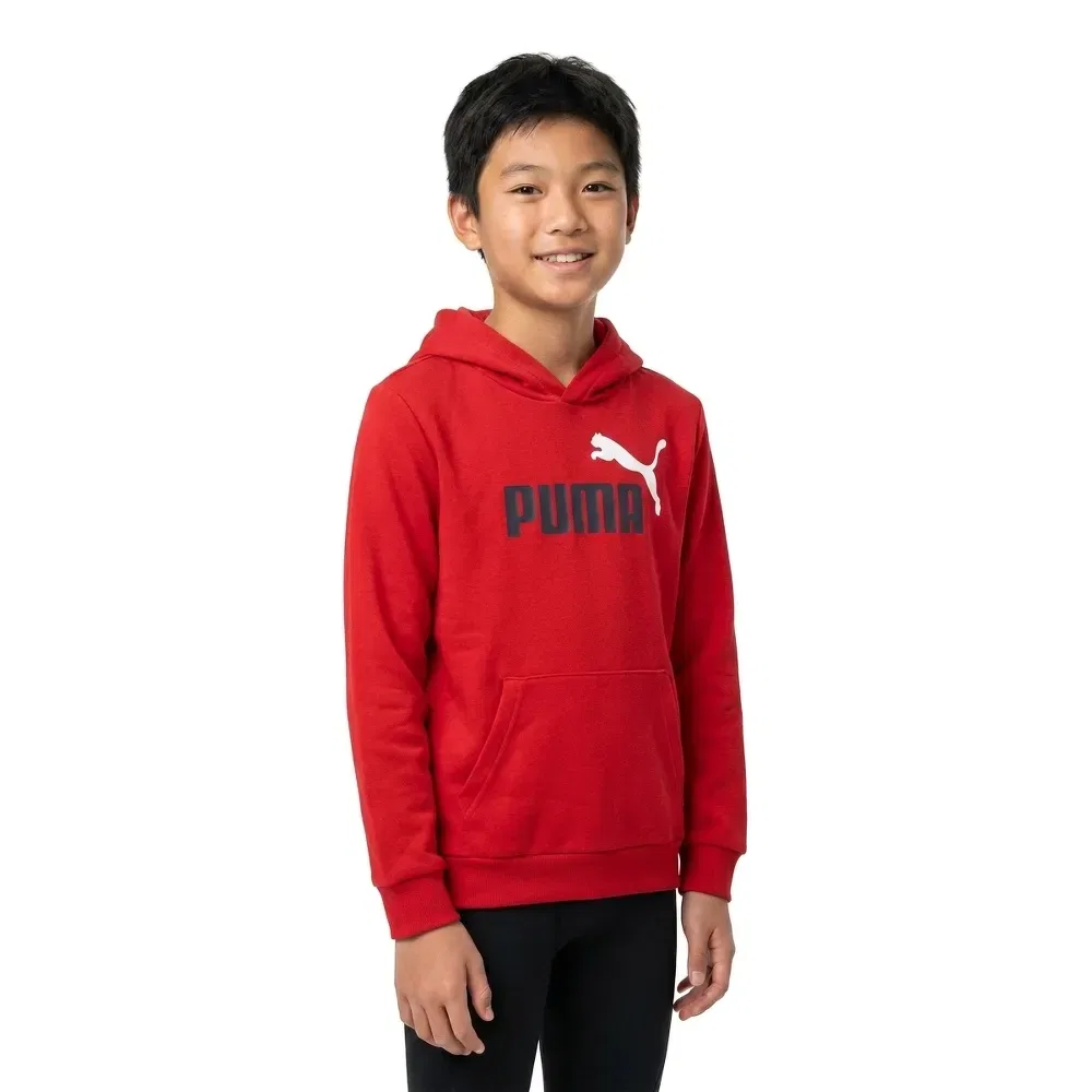 Детский худи для девочек с принтом Ess 2 Color N?1 Logo Puma, Red — фото 2