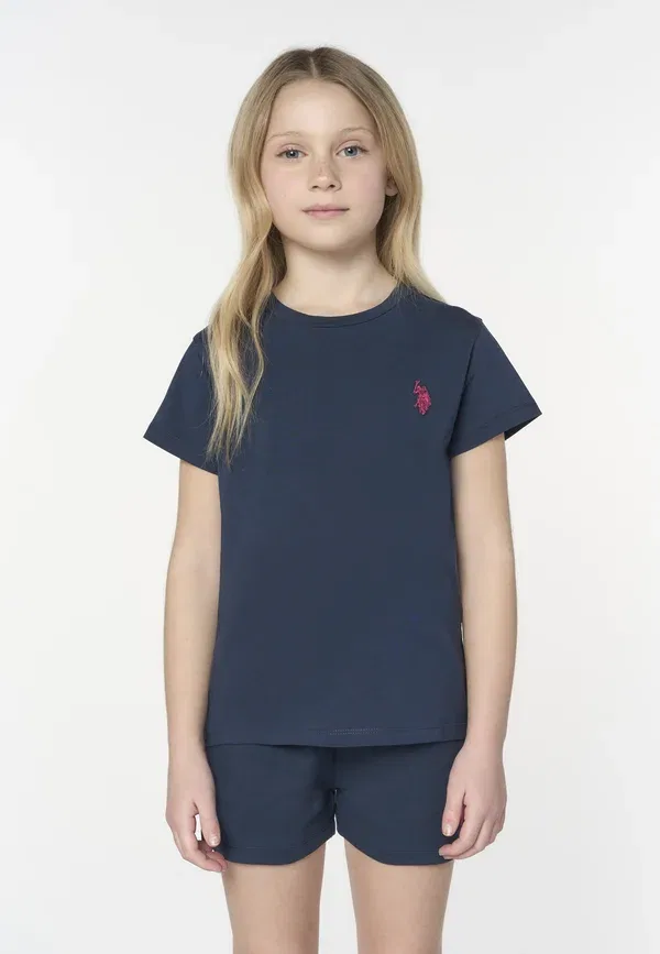 Футболка с логотипом, хлопок, basic t-shirt, U.S. Polo Assn, синий U.S. Polo Assn.