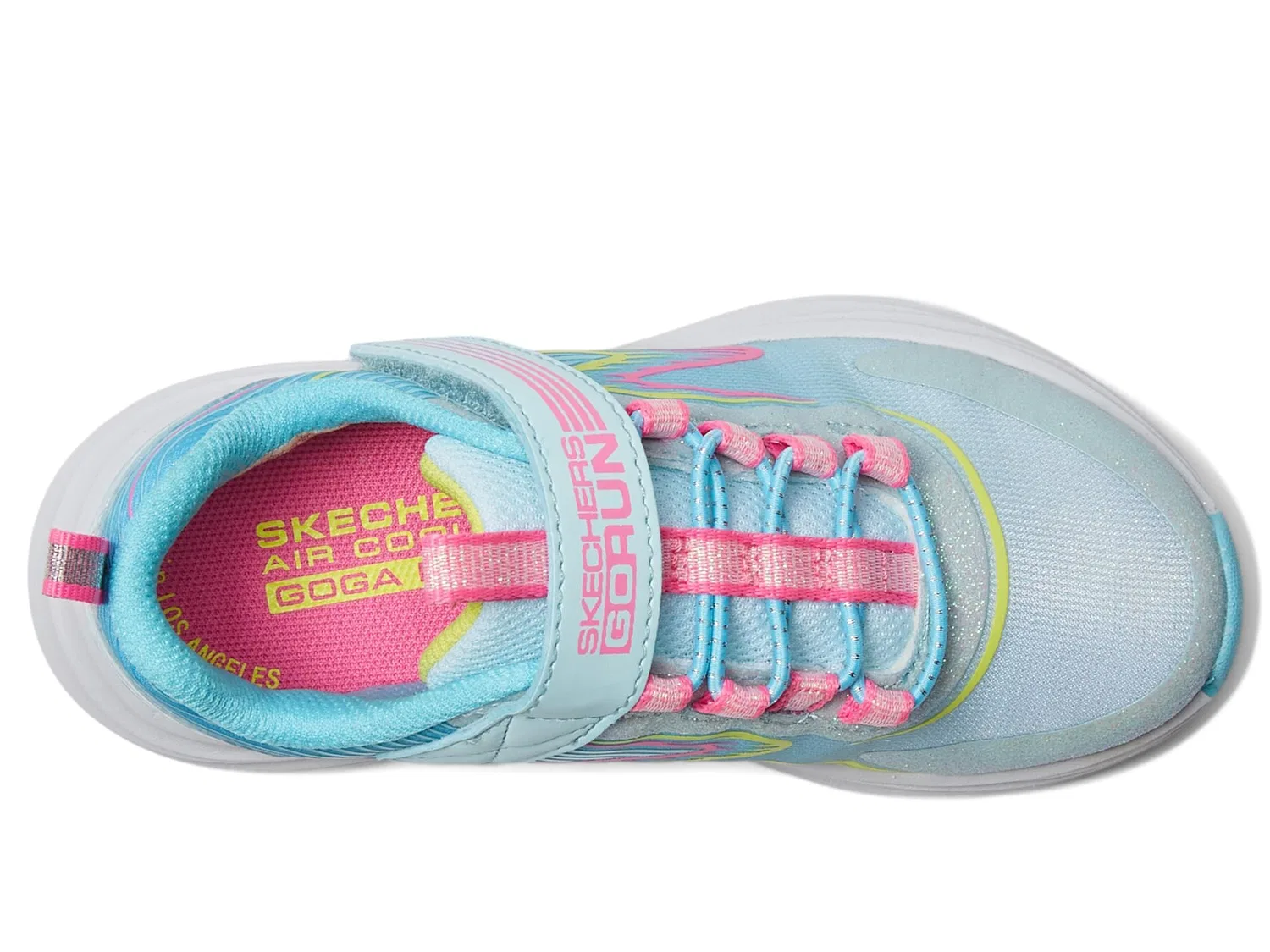 Детские кроссовки для девочек с сетчатым верхом Go-Run-Accelerate Skechers, Light Blue Multi — фото 2