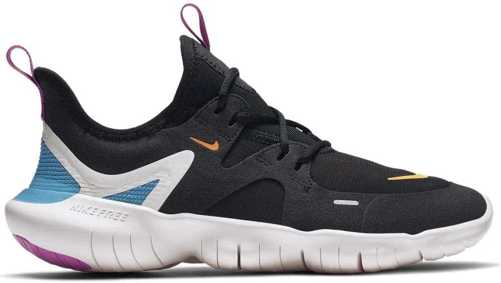 Детские кроссовки для мальчиков Free Rn 5.0 Nike, Black/Laser Orange/Blue Hero — фото 4