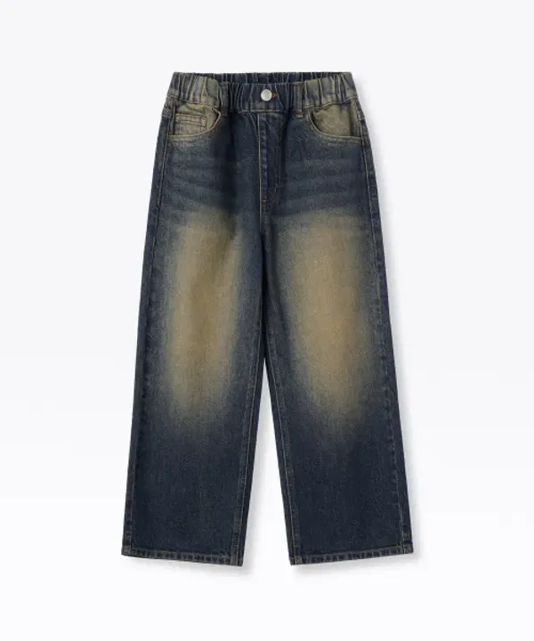 Джинсы Big Brush с широким поясом, Musinsa Standard, Yellow Deep Indigo — фото 2