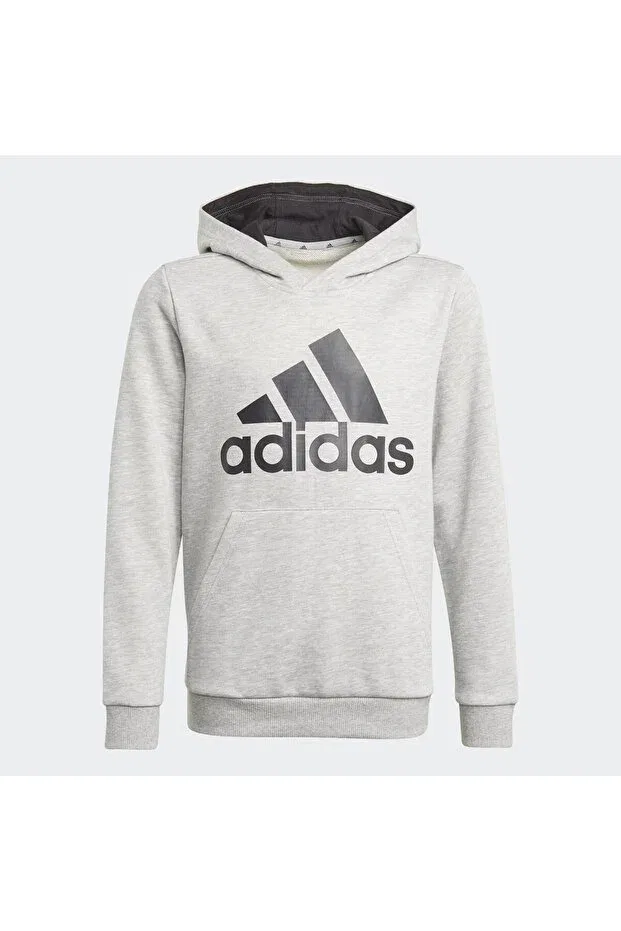 Детское худи для мальчиков с принтом Essentials Adidas, Medium Grey Heather / Black
