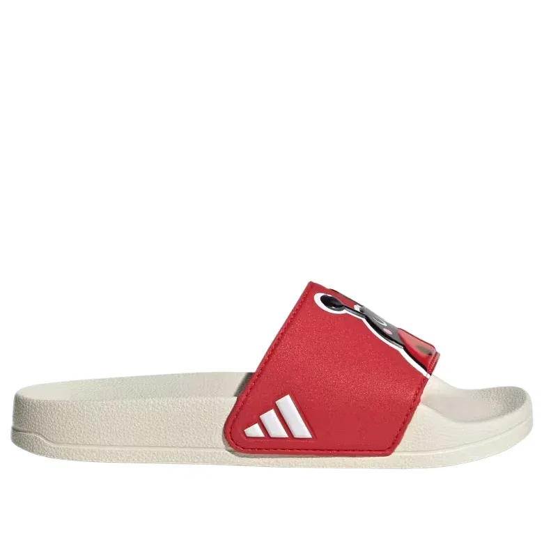 Детские шлепанцы с открытым носком Adidas Adilette Pure Ruby White, красный — фото 2