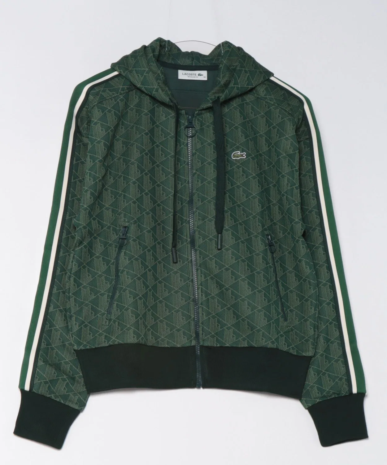 Женский худи с принтом LACOSTE Monogram Jacquard Hoodie, Green