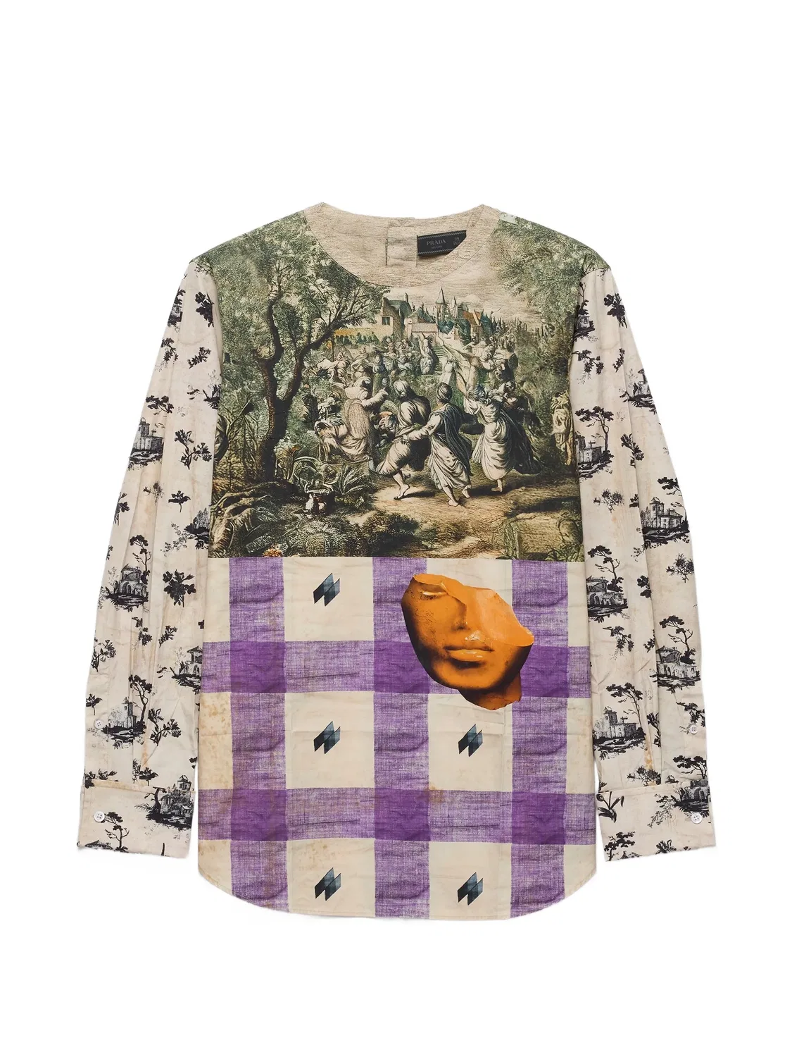 Хлопковая рубашка Prada, нейтральные
