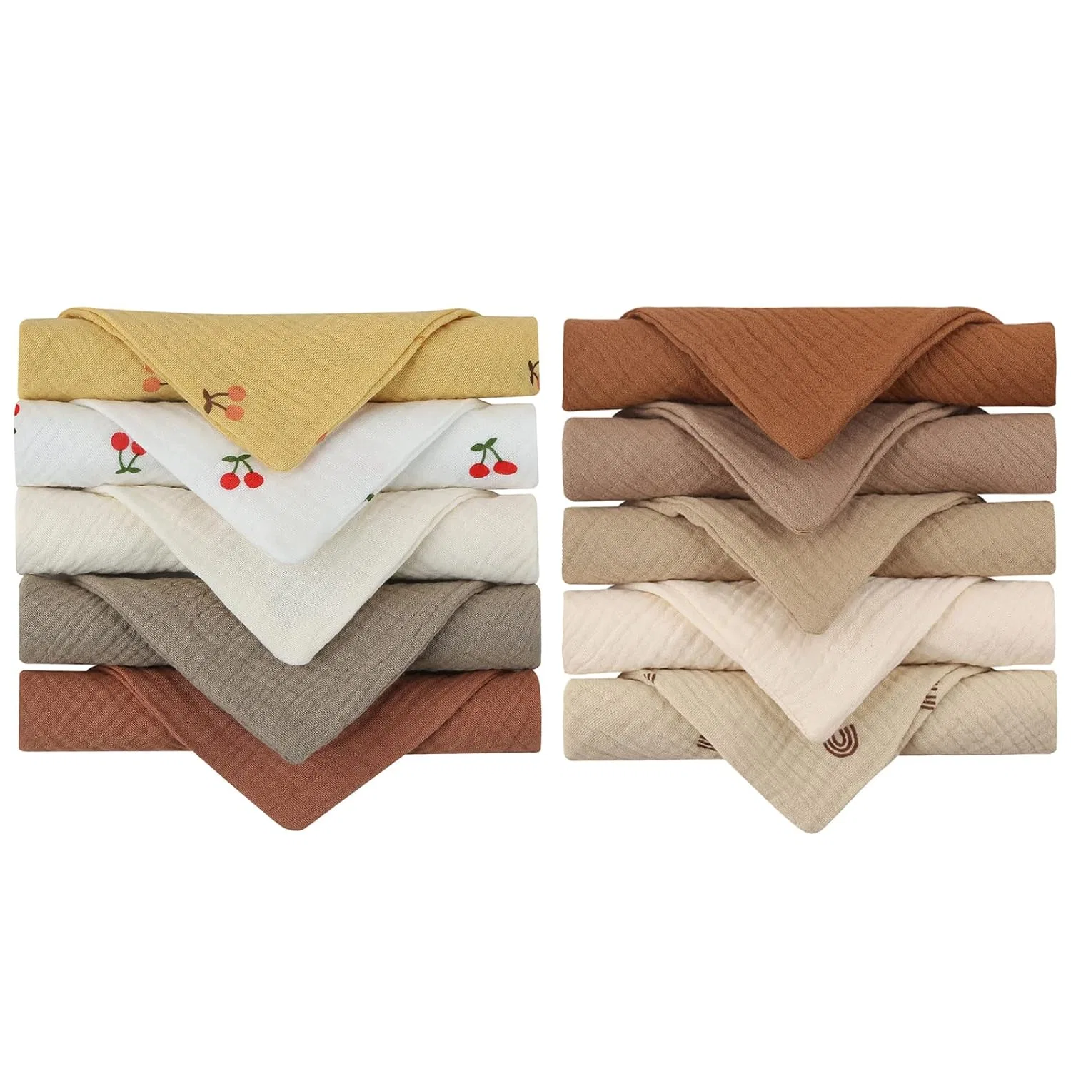 Детские вафельные полотенца 10 шт, Zeiwohndc, хлопок, 23x23 см