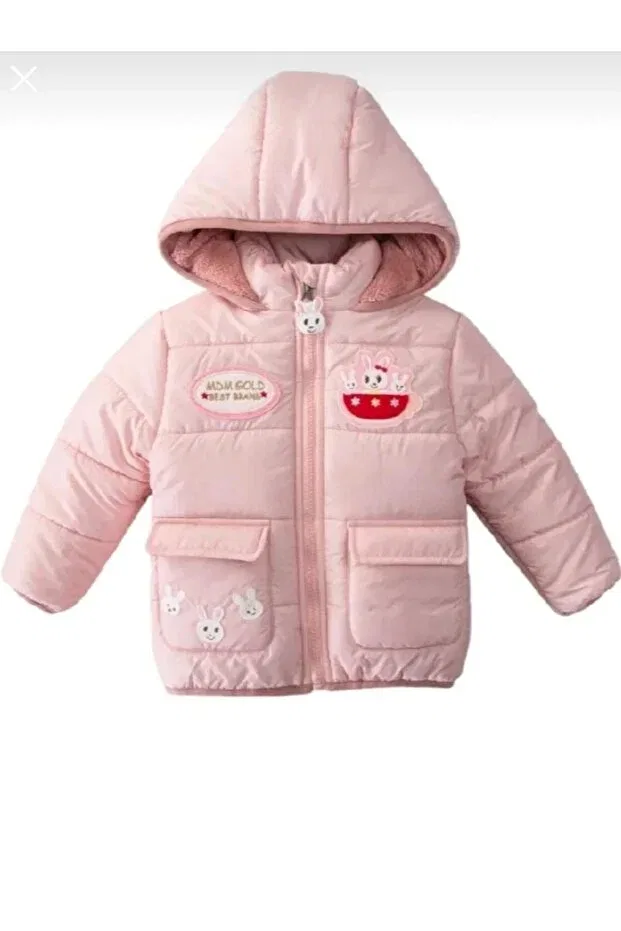 Детское пальто для девочек зимнее Mdm, Pink