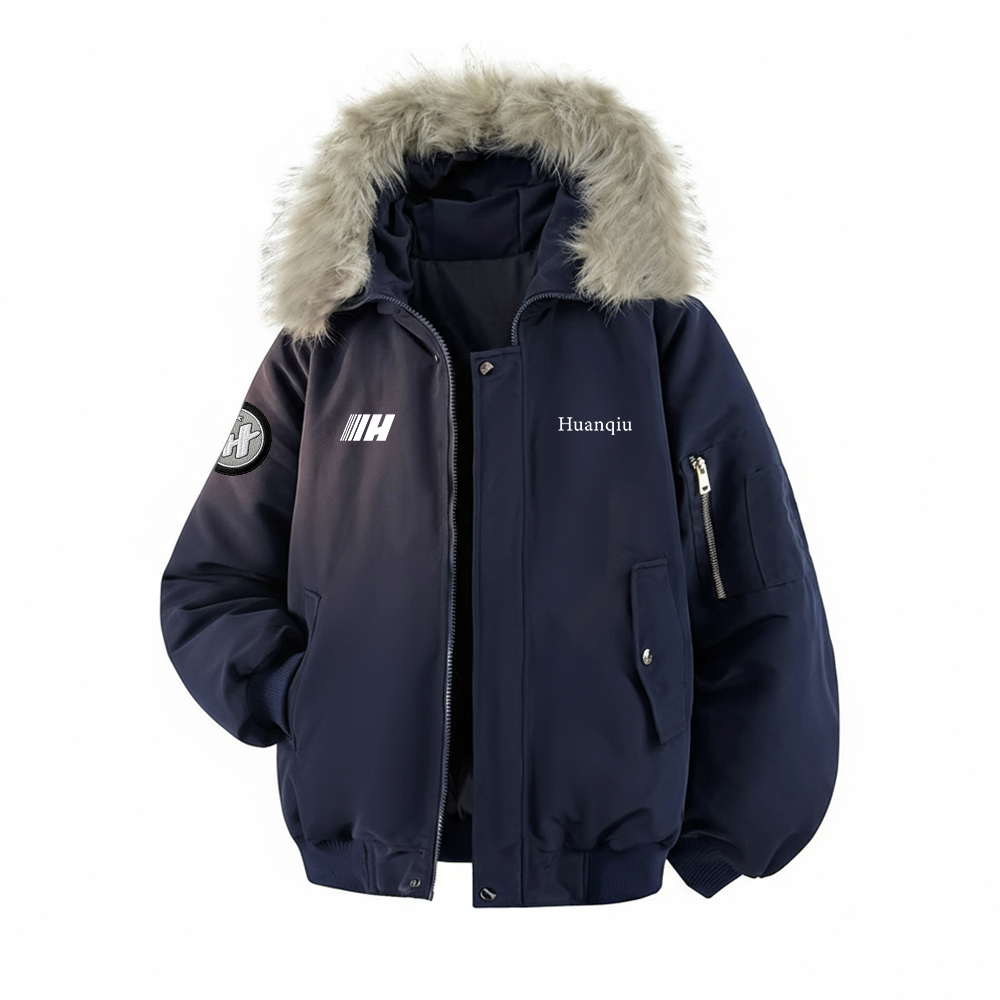 

Пуховик Unisex Hooded Thickened HUANQIU, темно-синий