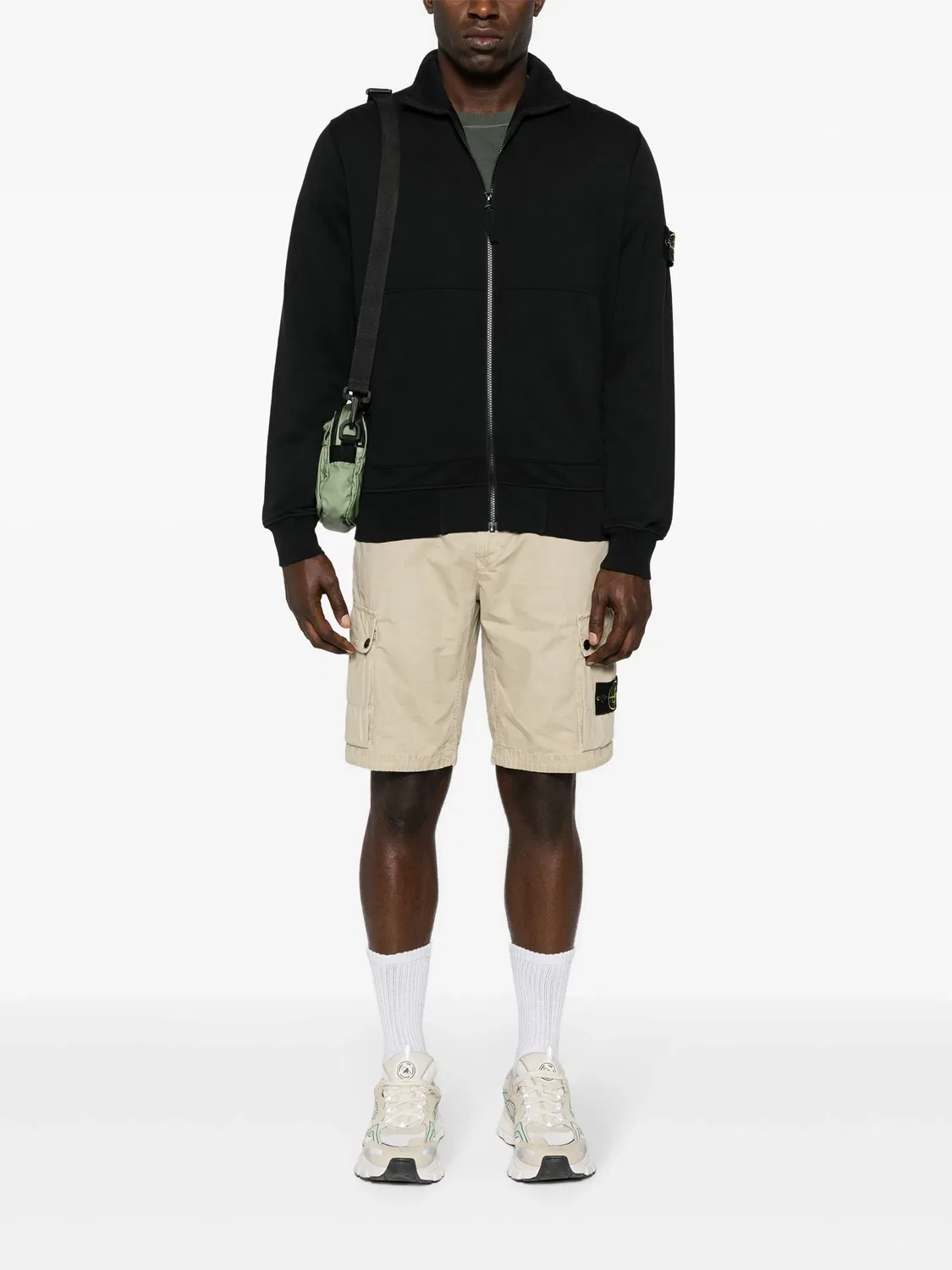 Кардиган из хлопкового джерси Stone Island, черный — фото 2